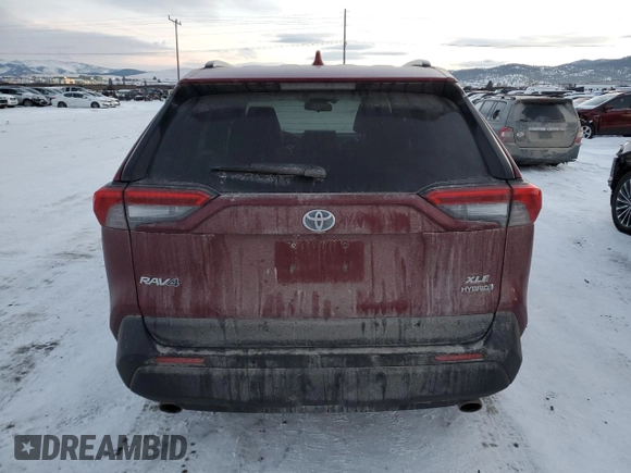 2019 Toyota RAV4 Hybrid XLE with VIN JTMRWRFV2KD035406, listed as a Copart auction lot 42767265 with 55,710 mi miles and Salvage Title. Bid and sale history available at carsss.com. Image 6.