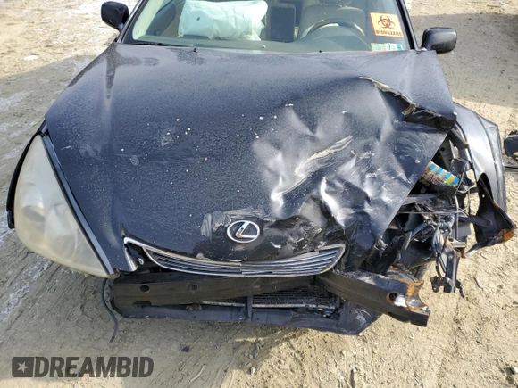 2005 Lexus ES 330 with VIN JTHBA30G355123434, listed as a Copart auction lot 46282485 with 0 mi miles and Salvage Title. Bid and sale history available at carsss.com. Image 12.