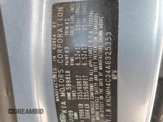 2010 Kia Sedona EX with VIN KNDMH4C34A6325353, listed as a Copart auction lot 78301434 with 253,342 mi miles and Salvage Title. Bid and sale history available at carsss.com. Image 13.