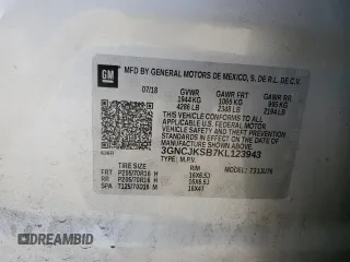 2019 Chevrolet Trax LS with VIN 3GNCJKSB7KL123943, listed as a Copart auction lot 46441505 with 182,707 mi miles and Salvage Title. Bid and sale history available at carsss.com. Image 12.