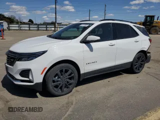 2022 Chevrolet Equinox RS with VIN 3GNAXWEV5NS113344, listed as a Copart auction lot 54117825 with 37,261 mi miles and Salvage title. Bid and sale history available at DreamBid. Image 1.