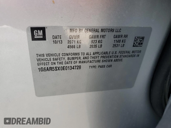 2014 Cadillac CTS Luxury RWD z VIN 1G6AR5SX0E0134728, wystawiony jako Copart lot #50812825 z przebiegiem 52 573 mil mil oraz Szkoda całkowita • Salvage title. Historia ofert i sprzedaży dostępna na DreamBid. Obrazek 14.