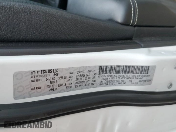 2017 Dodge Durango Citadel with VIN 1C4RDJEGXHC659835, listed as a Copart auction lot 61810635 with 108,538 mi miles and Salvage title. Bid and sale history available at DreamBid. Image 13.