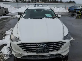 2020 Hyundai Sonata Hybrid Blue with VIN KMHL24JJ5LA012757, listed as a Copart auction lot 43706885 with 90,940 mi miles and Salvage Title. Bid and sale history available at carsss.com. Image 5.