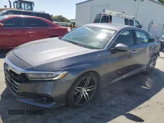 2021 Honda Accord Touring с VIN 1HGCV2F98MA010065, выставлен на аукционе Copart как лот 57679615 с пробегом 16 748 миль миль и Списание • Salvage title. История ставок и продаж доступна на DreamBid. Изображение 1.