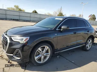 2020 Audi Q3 S line Premium Plus with VIN WA1EECF36L1040120, listed as a Copart auction lot 52399825 with 86,757 mi miles and Salvage title. Bid and sale history available at DreamBid. Image 1.