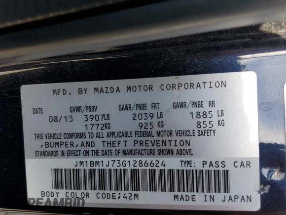 2016 Mazda 3 i Sport with VIN JM1BM1J73G1286624, listed as a Copart auction lot 44463245 with 120,780 mi miles and Salvage Title. Bid and sale history available at DreamBid. Image 12.