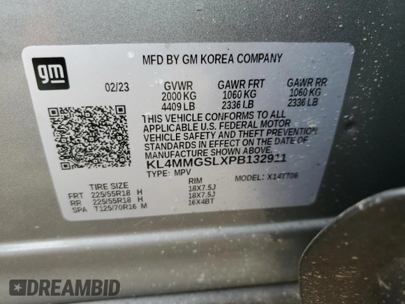 2023 Buick Encore GX Essence z VIN KL4MMGSLXPB132911, wystawiony jako Copart lot #49880115 z przebiegiem 50 287 mil mil oraz Szkoda całkowita • Salvage title. Historia ofert i sprzedaży dostępna na DreamBid. Obrazek 13.