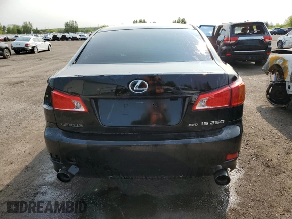 2006 Lexus IS 250 with VIN JTHCK262462000686, listed as a Copart auction lot 58947525 with 341,236 mi miles and Salvage title. Bid and sale history available at DreamBid. Image 6.