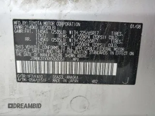 2008 Toyota RAV4 Limited с VIN JTMBK31VX85053351, выставлен на аукционе Copart как лот 61937805 с пробегом 138 139 миль миль и Чистый • Clean title. История ставок и продаж доступна на DreamBid. Изображение 13.