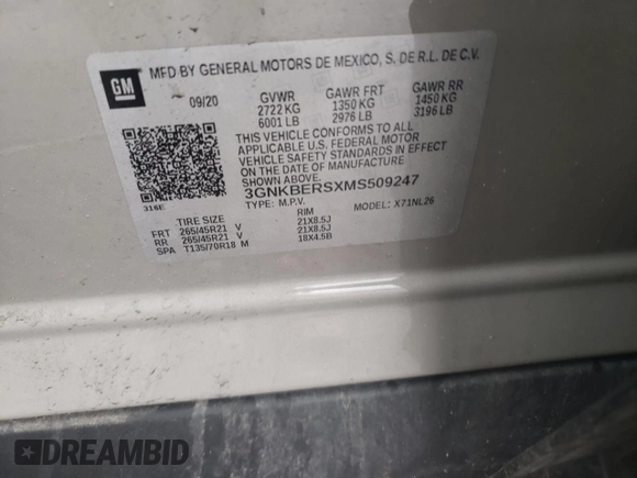 2021 Chevrolet Blazer RS z VIN 3GNKBERSXMS509247, wystawiony jako Copart lot #73010674 z przebiegiem 40 324 mil mil oraz Czysty tytuł • Clean title. Historia ofert i sprzedaży dostępna na DreamBid. Obrazek 15.