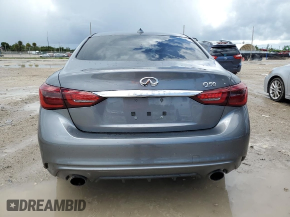 2019 Infiniti Q50 Luxe with VIN JN1EV7AP8KM543039, listed as a Copart auction lot 61196104 with 68,084 mi miles and Non repairable. Bid and sale history available at DreamBid. Image 6.