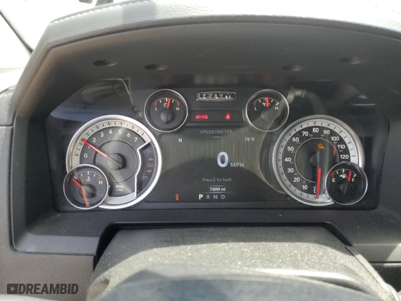 2018 Ram 2500 Laramie with VIN 3C6UR5FJ1JG420181, listed as a Copart auction lot 53761744 with 73,699 mi miles and Salvage Title. Bid and sale history available at carsss.com. Image 9.