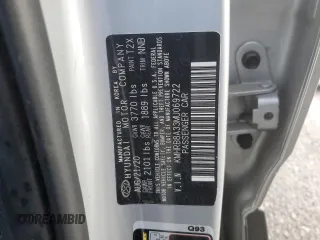 2021 Hyundai Venue SE with VIN KMHRB8A33MU069722, listed as a Copart auction lot 42709195 with 62,056 mi miles and Salvage Title. Bid and sale history available at DreamBid. Image 15.