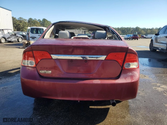 2009 Honda Civic Sdn LX with VIN 2HGFA16579H501820, listed as a Copart auction lot 83370054 with 0 mi miles and Non Repairable. Bid and sale history available at carsss.com. Image 6.