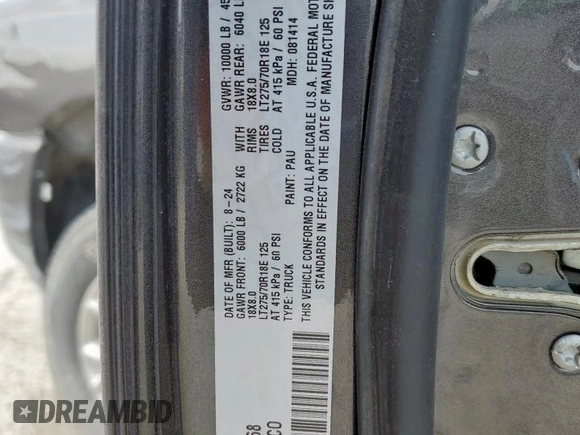 2024 Ram 2500 Laramie with VIN 3C6UR5FL9RG355268, listed as a Copart auction lot 55489735 with 33,207 mi miles and Salvage title. Bid and sale history available at DreamBid. Image 14.