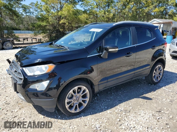 2019 Ford EcoSport Titanium z VIN MAJ3S2KE8KC278227, wystawiony jako Copart lot #46604965 z przebiegiem 59 390 mil mil oraz Czysty tytuł • Clean title. Historia ofert i sprzedaży dostępna na DreamBid. Obrazek 1.