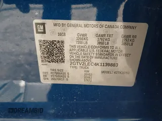 2019 GMC Sierra 1500 Limited with VIN 2GTV2LEC4K1139883, listed as a IAAI auction lot 41683021 with 69,630 mi miles. Bid and sale history available at carsss.com. Image 9.