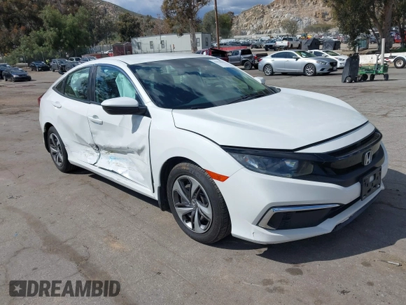 2020 Honda Civic Sedan LX with VIN 19XFC2F64LE201551, listed as a IAAI auction lot 41939055 with 67,461 mi miles. Bid and sale history available at carsss.com. Image 1.