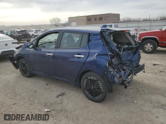 2025 Nissan LEAF SV Plus with VIN 1N4CZ1CV8SC561070, listed as a Copart auction lot 50160365 with 572 mi miles and Salvage Title. Bid and sale history available at carsss.com. Image 2.