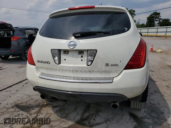 2007 Nissan Murano SL with VIN JN8AZ08W97W629528, listed as a Copart auction lot 59721065 with 256,660 mi miles and Salvage title. Bid and sale history available at DreamBid. Image 6.