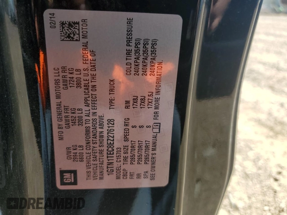 2014 GMC Sierra 1500 z VIN 1GTN1TEC8EZ276128, wystawiony jako Copart lot #49934374 z przebiegiem 170 560 mil mil oraz Szkody całkowita. Historia ofert i sprzedaży dostępna na DreamBid. Obrazek 12.