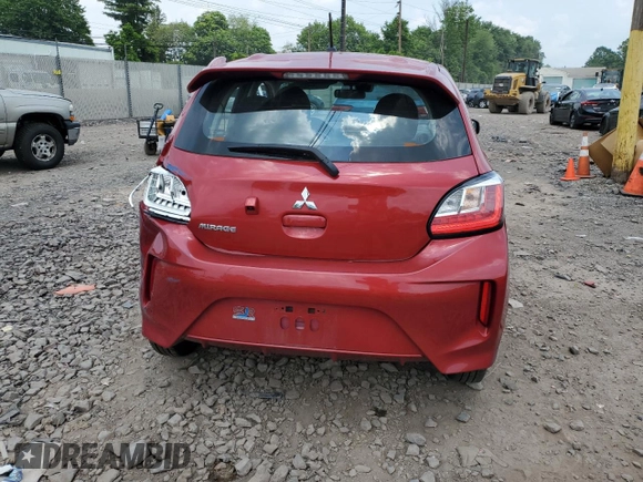 2023 Mitsubishi Mirage ES with VIN ML32AUHJ8PH004015, listed as a Copart auction lot 59263505 with 20,081 mi miles and Salvage title. Bid and sale history available at DreamBid. Image 6.