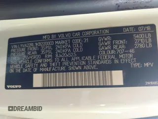 2019 Volvo XC60 Inscription с VIN LYVA22RL1KB220003, выставлен на аукционе IAAI как лот 42224905 с пробегом 92 273 миль миль и . История ставок и продаж доступна на DreamBid. Изображение 9.