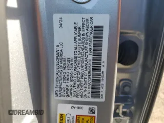 2024 Honda Accord Touring с VIN 1HGCY2F82RA063138, выставлен на аукционе Copart как лот 55148295 с пробегом 7 613 миль миль и Списание • Salvage title. История ставок и продаж доступна на DreamBid. Изображение 12.