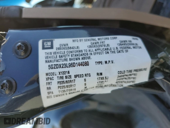 2006 Saturn Relay 3 AWD z VIN 5GZDX23L96D144080, wystawiony jako Copart lot #75242324 z przebiegiem 198 140 mil mil oraz Nie do naprawy. Historia ofert i sprzedaży dostępna na DreamBid. Obrazek 15.