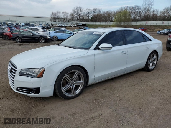 2013 Audi A8 3.0L with VIN WAURGAFD6DN004840, listed as a Copart auction lot 53507355 with 92,207 mi miles and Clean title. Bid and sale history available at DreamBid. Image 1.