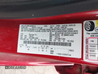 2013 Ford Fiesta SE with VIN 3FADP4EJXDM152463, listed as a IAAI auction lot 42122969 with 66,952 mi miles and . Bid and sale history available at DreamBid. Image 9.