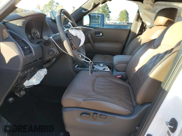 2023 Nissan Armada Platinum with VIN JN8AY2DA1P9400185, listed as a Copart auction lot 86852214 with 14,158 mi miles and Salvage Title. Bid and sale history available at carsss.com. Image 7.