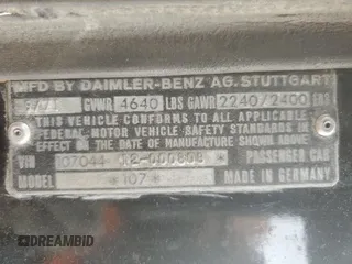 1972 Mercedes-Benz E with VIN 10704412000808, listed as a Copart auction lot 55909485 with 82,523 mi miles and Non Repairable. Bid and sale history available at DreamBid. Image 12.