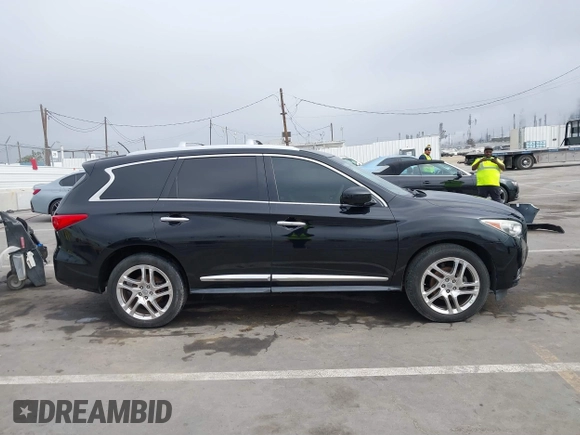 2013 Infiniti JX35 with VIN 5N1AL0MN7DC310972, listed as a IAAI auction lot 41859376 with 117,679 mi miles. Bid and sale history available at carsss.com. Image 13.