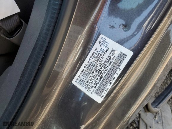 2013 Honda Odyssey Touring with VIN 5FNRL5H98DB078614, listed as a Copart auction lot 80188214 with 166,219 mi miles and Salvage Title. Bid and sale history available at carsss.com. Image 12.