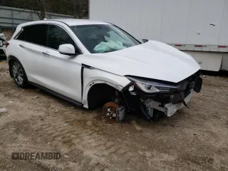 2022 Infiniti QX50 Pure with VIN 3PCAJ5AB8NF118191, listed as a Copart auction lot 48033383 with 18,277 mi miles and . Bid and sale history available at DreamBid. Image 4.