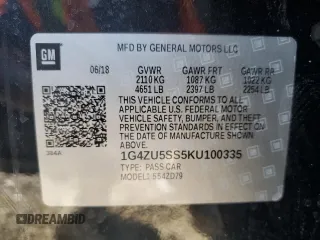2019 Buick LaCrosse Avenir with VIN 1G4ZU5SS5KU100335, listed as a Copart auction lot 52528445 with 93,758 mi miles and Salvage Title. Bid and sale history available at carsss.com. Image 12.