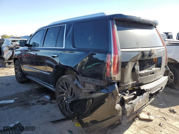 2015 Cadillac Escalade Premium with VIN 1GYS4NKJ4FR550932, listed as a Copart auction lot 75877054 with 164,603 mi miles and Salvage Title. Bid and sale history available at carsss.com. Image 2.