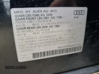2013 Audi Q5 Premium с VIN WA1CFAFP8DA011036, выставлен на аукционе Copart как лот 81233504 с пробегом 78 309 миль миль и Списание • Salvage title. История ставок и продаж доступна на DreamBid. Изображение 13.