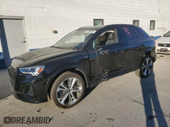 2022 Audi Q3 S line Premium Plus with VIN WA1EECF36N1019786, listed as a Copart auction lot 42395245 with 23,851 mi miles and Salvage Title. Bid and sale history available at carsss.com. Image 1.