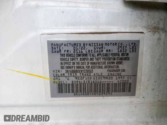 2022 Nissan Sentra S z VIN 3N1AB8BVXNY239593, wystawiony jako Copart lot #59677735 z przebiegiem 48 818 mil mil oraz Szkoda całkowita • Salvage title. Historia ofert i sprzedaży dostępna na DreamBid. Obrazek 13.
