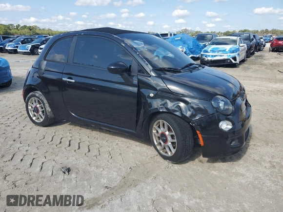 2012 FIAT 500 Pop with VIN 3C3CFFDR0CT340400, listed as a Copart auction lot 48891225 with 59,038 mi miles and Salvage title. Bid and sale history available at DreamBid. Image 4.