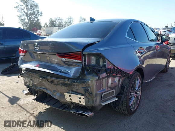2017 Lexus IS 200t with VIN JTHBA1D22H5058048, listed as a IAAI auction lot 42537714 with 86,299 mi miles and . Bid and sale history available at DreamBid. Image 4.