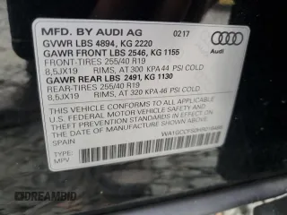 2017 Audi Q3 Prestige with VIN WA1GCCFS0HR016488, listed as a Copart auction lot 78816884 with 122,223 mi miles and Salvage Title. Bid and sale history available at carsss.com. Image 13.