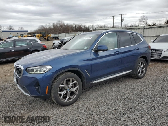 2024 BMW X3 xDrive30i with VIN 5UX53DP01R9V84314, listed as a Copart auction lot 47014205 with 8,645 mi miles and Salvage Title. Bid and sale history available at carsss.com. Image 1.