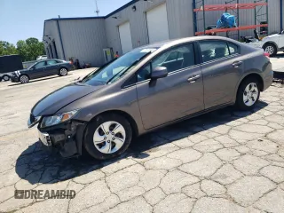 2013 Honda Civic LX with VIN 2HGFB2F55DH582215, listed as a Copart auction lot 57672245 with 116,377 mi miles and Salvage title. Bid and sale history available at DreamBid. Image 1.