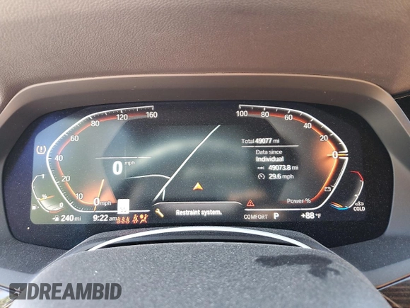 2023 BMW X5 xDrive40i with VIN 5UXCR6C04P9P15644, listed as a Copart auction lot 60710885 with 49,077 mi miles and Salvage title. Bid and sale history available at DreamBid. Image 9.