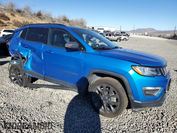 2021 Jeep Compass 80th Anniversary with VIN 3C4NJDEB0MT539277, listed as a Copart auction lot 83716994 with 55,728 mi miles and Salvage title. Bid and sale history available at DreamBid. Image 4.