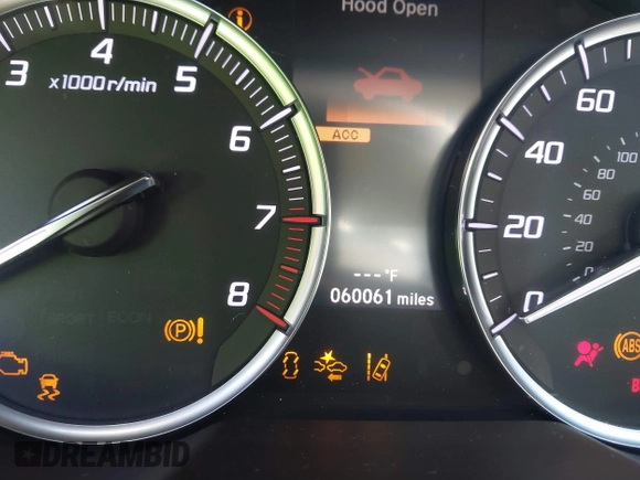 2020 Acura TLX with VIN 19UUB1F37LA013167, listed as a IAAI auction lot 41353081 with 60,061 mi miles. Bid and sale history available at carsss.com. Image 15.